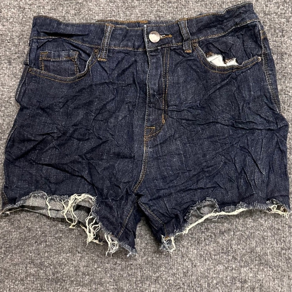 BDG Denim Shorts Womens Size 30 Dark Wash High Rise Raw Hem Cutoff Casual